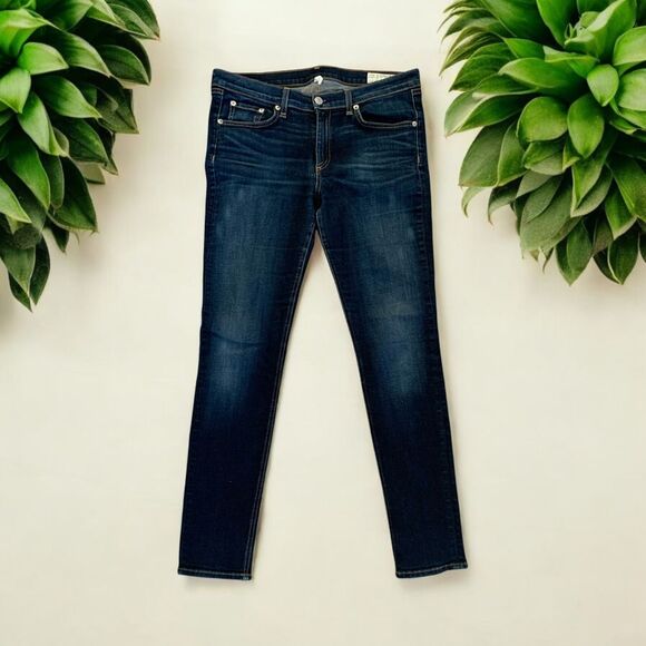 GU Lovely ”rag&bone” Sz-32 Skinny Cut Jean Dark Blue Kensington,5 Pocket,Zipper - Picture 2 of 12